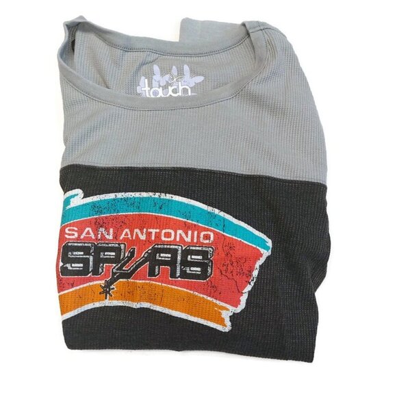 NBA San Antonio Spurs Blindside Thermal Top Sweatshirt Womens Size 3X Touch Gray - Picture 2 of 6